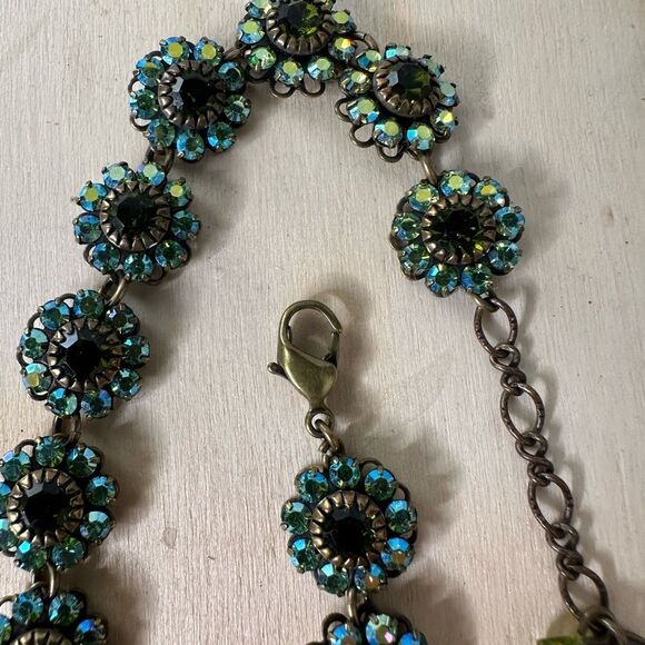 Vintage Liz Palacios Rhinestone Flower Regency Inspired Bracelet - Picture 6 of 6